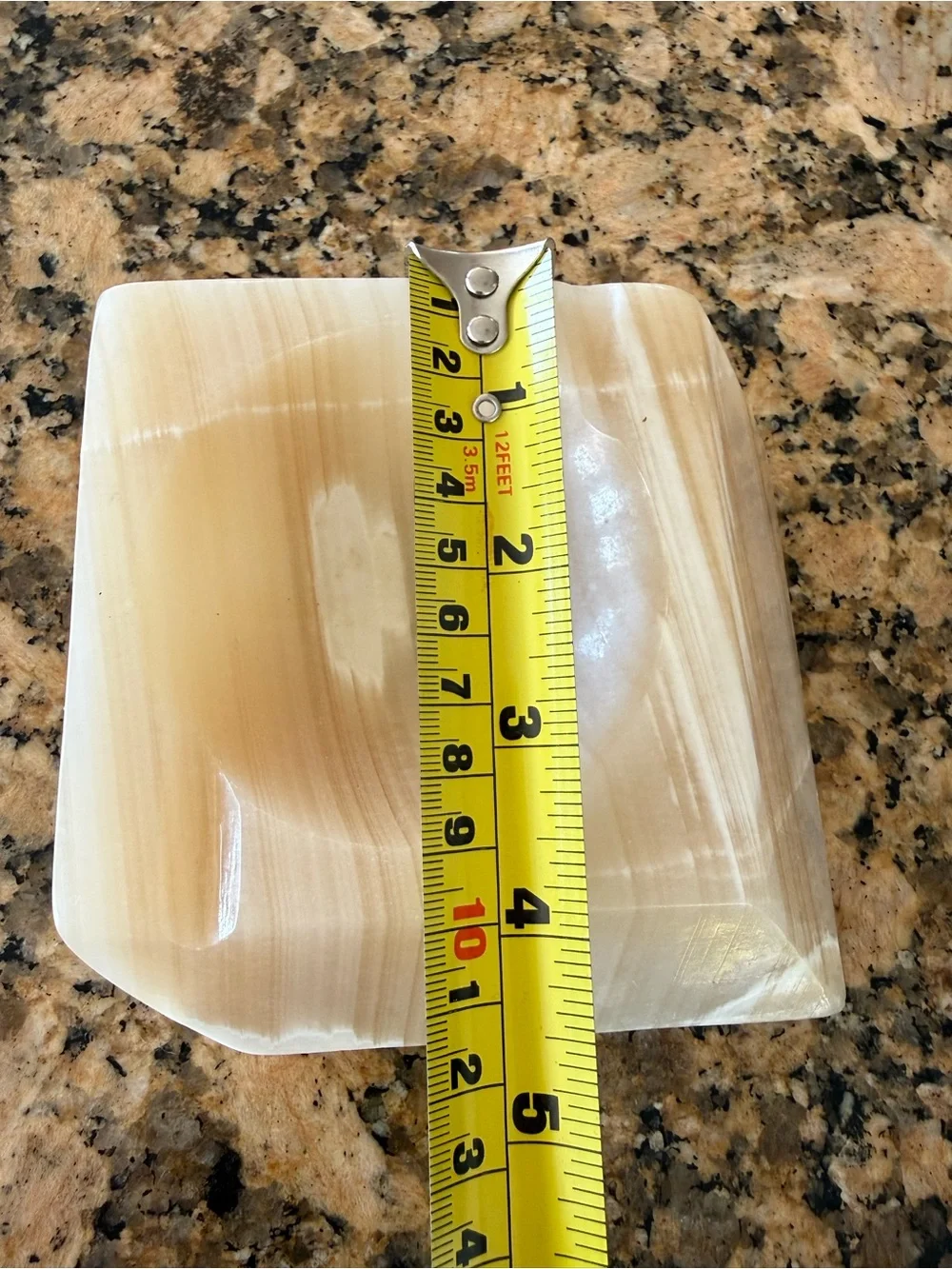 Vintage Natural Stone Carved Polished Ashtray